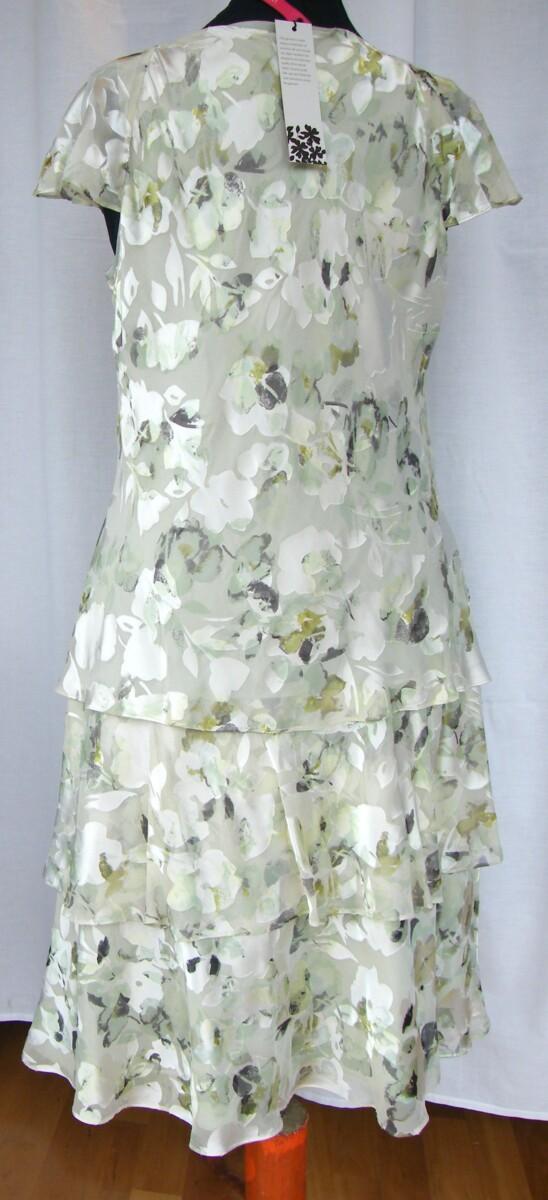 Jacques Vert LEAF & ACORN RANGE LEAF GREEN 16% SILK DEVORE DRESS FLORAL PRINT LEAF GREEN WOVEN JACKET