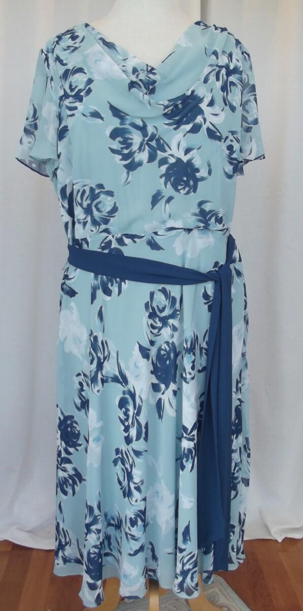 Jacques Vert LIGHT BLUE & TEAL RANGE LIGHT BLUE CREPE CHIFFON DRESS TEAL PRINT LIGHT BLUE SHANTUNG JACKET