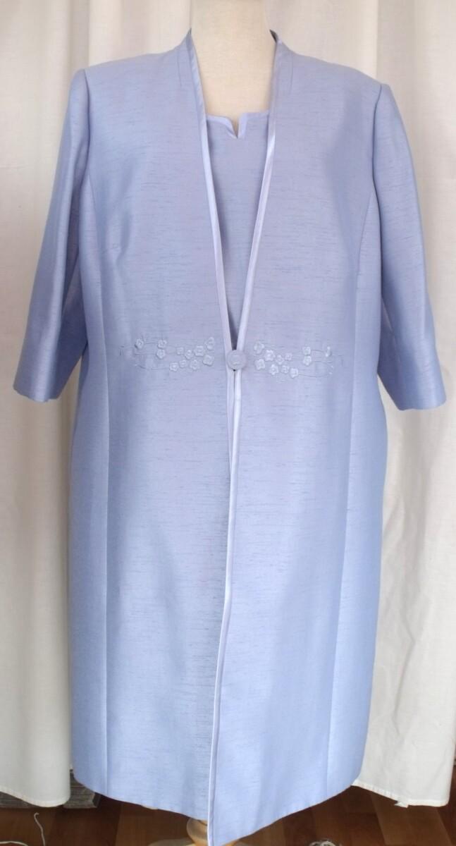 jacques vert LIGHT CORNFLOWER RANGE LIGHT CORNFLOWER BLUE SHANTUNG SHIFT DRESS & LIGHT CORNFLOWER SHANTUNG COAT