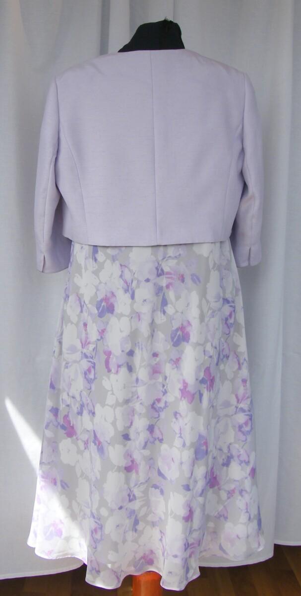 Jacques Vert LILAC HAZE RANGE GREY CHIFFON DRESS LILAC & VIOLET PRINT & LILAC SHANTUNG SHORT JACKET