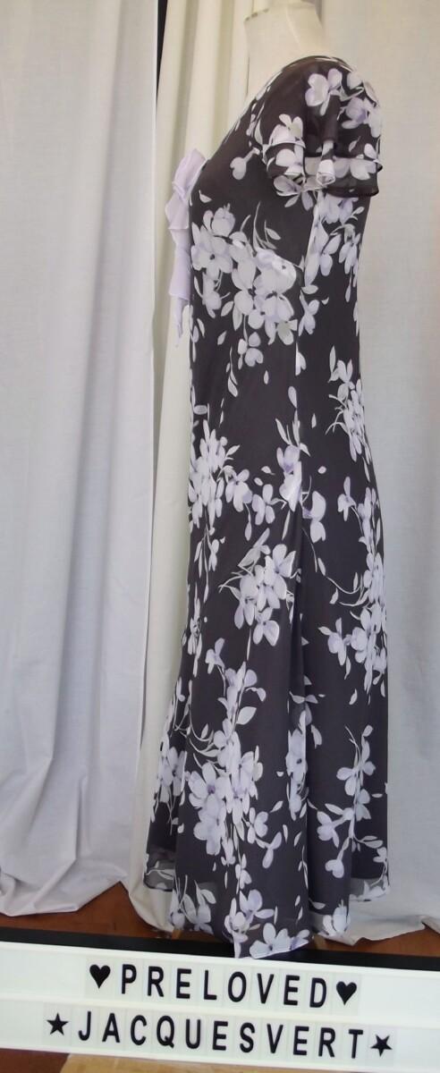 Jacques Vert LILAC HAZE RANGE  MAUVE CREPE CHIFFON DRESS LILAC PRINT & LILAC HAZE SHANTUNG JACKET