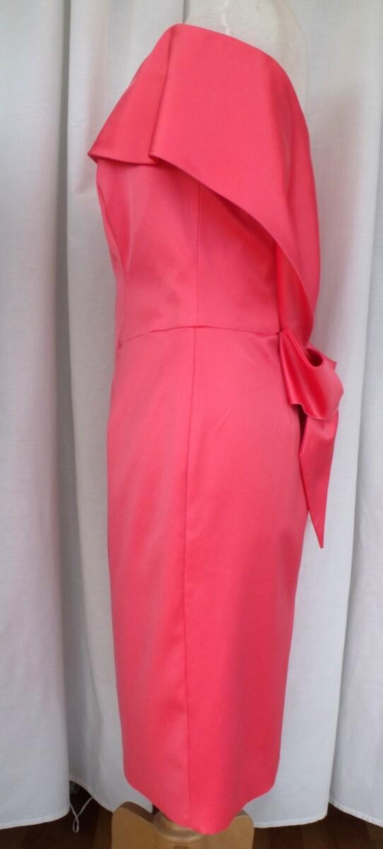 Jacques Vert LORCAN MULLANY FOR JACQUES VERT CORAL SATIN BOW BACK COCKTAIL DRESS