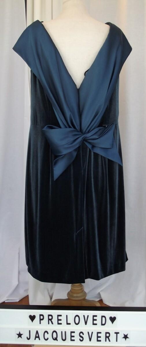jacques vert LORCAN MULLANY PRUSSIAN BLUE VELVET BOW BACK COCKTAIL DRESS
