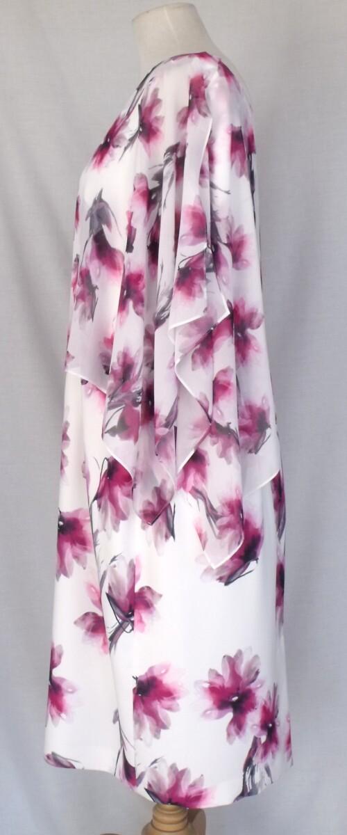 Jacques Vert MATCHING LOUISA PRINT SOFT CREPE SHIFT DRESS WITH SHEER CHIFFON TOP
