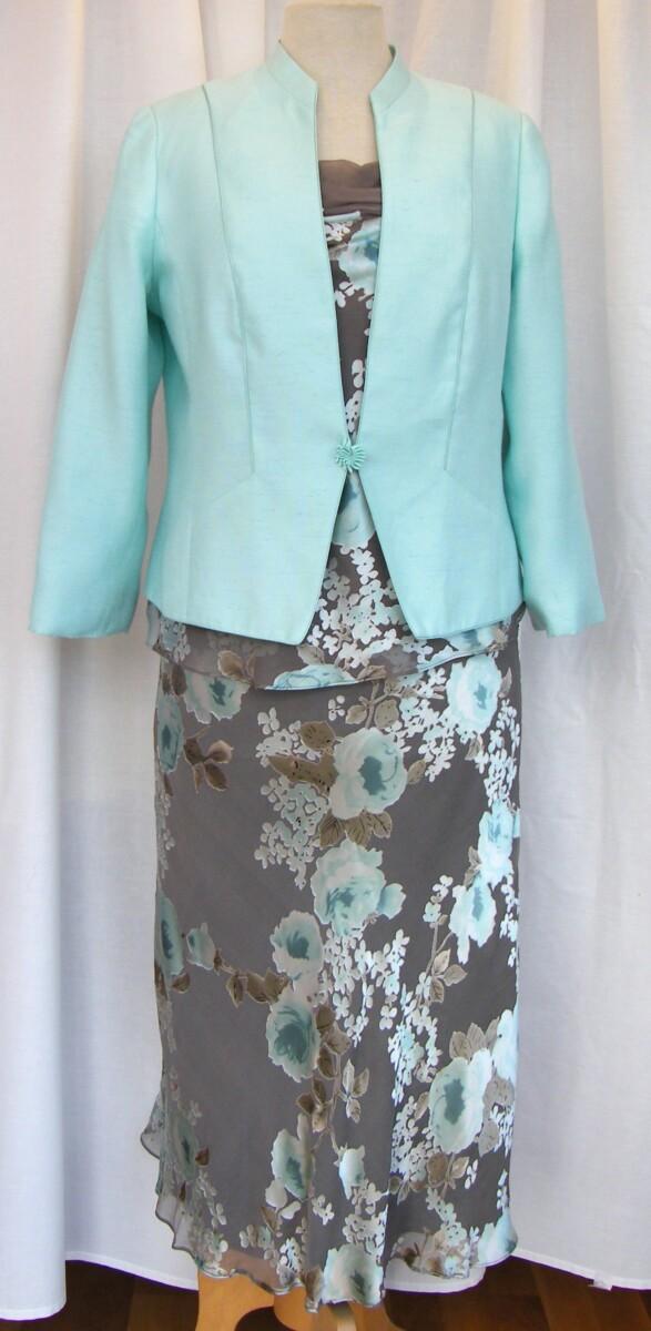 jacques vert MINT JULEP RANGE COFFEE 18% SILK DEVORE SKIRT & TOP MINT JULEP PRINT & MINT JULEP WOVEN JACKET