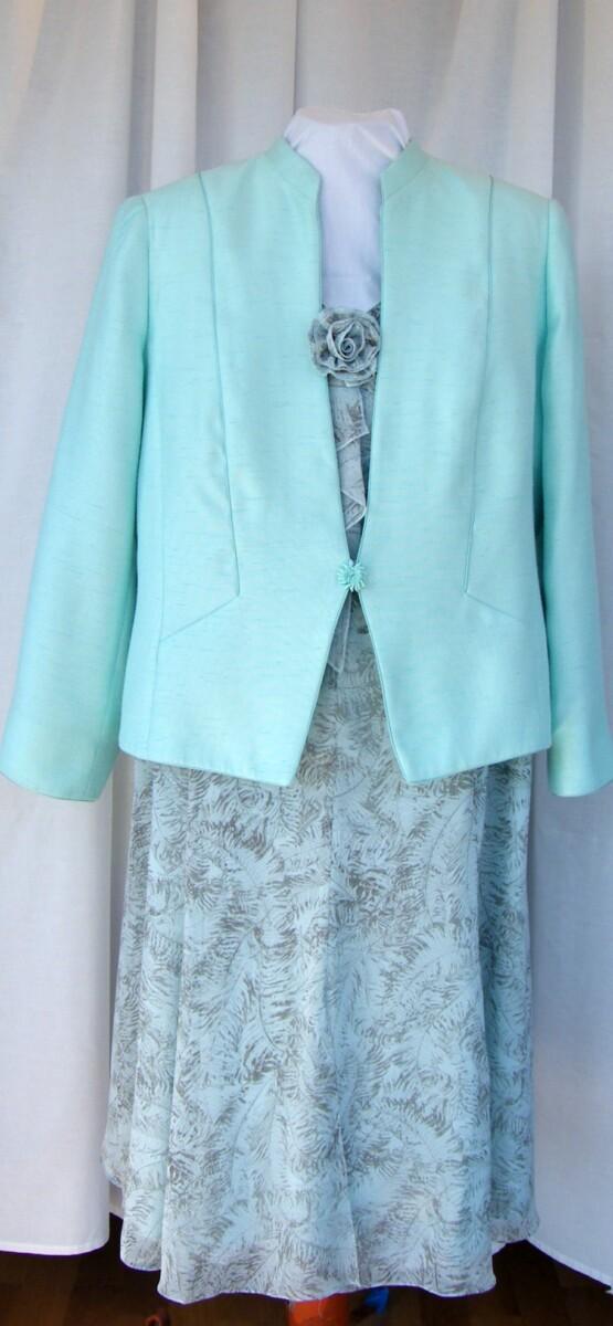 jacques vert MINT JULEP RANGE MINT JULEP CHIFFON COFFEE OUTLINE LEAF PRINT & MINT JULEP WOVEN JACKET
