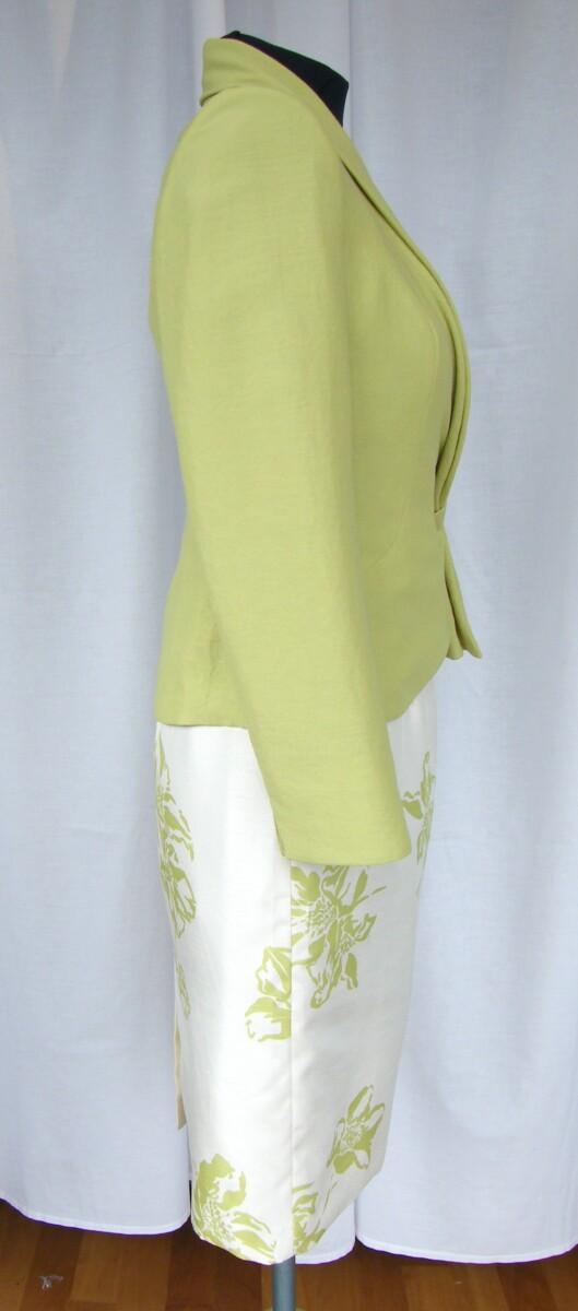 Jacques Vert MONACO RANGE IVORY SHANTUNG SHIFT DRESS LIME PRINT & LIME SHAWL JACKET