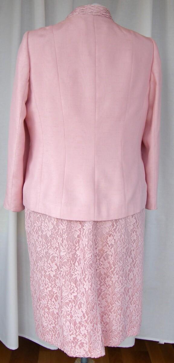 Jacques Vert MONIQUE RANGE SHELL PINK LACE SHIFT DRESS & SHELL PINK SHANTUNG JACKET