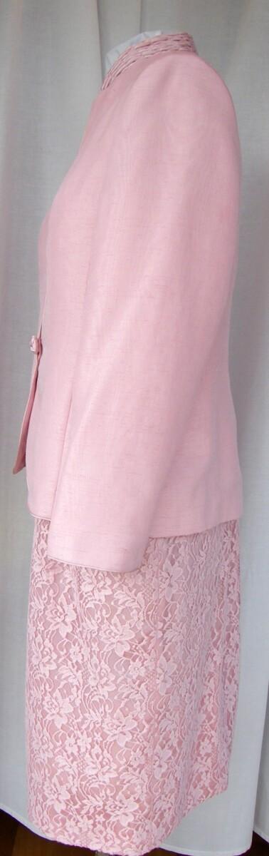 Jacques Vert MONIQUE RANGE SHELL PINK LACE SHIFT DRESS & SHELL PINK SHANTUNG JACKET