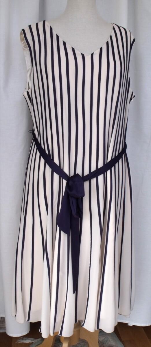 Jacques Vert NEW DAMSON RANGE IVORY CHIFFON DRESS BANDED VERTICALLY WITH PURPLE SILK RIBBONS & DAMSON PURPLE SHANTUNG JACKET