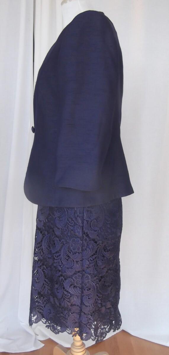 Jacques Vert NEW DAMSON RANGE PURPLE OPULENT LACE SHIFT DRESS & DAMSON PURPLE SHANTUNG JACKET