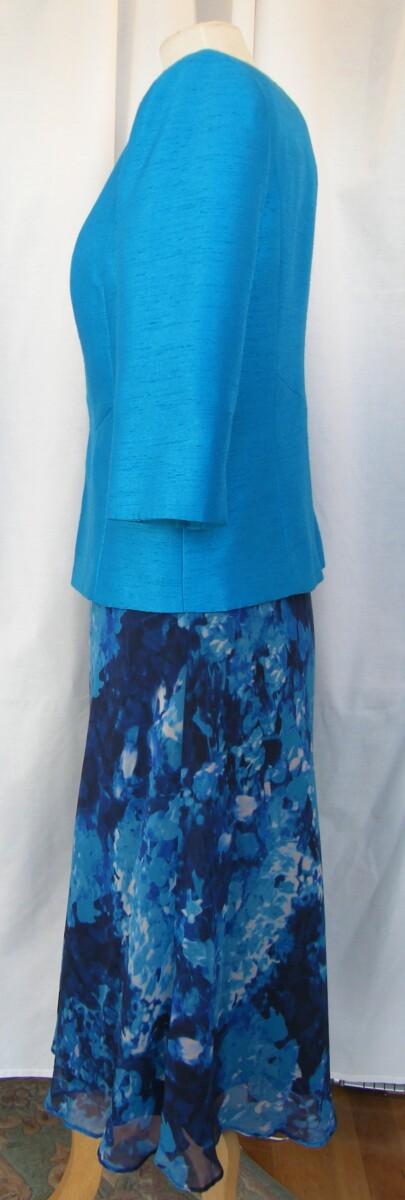 Jacques Vert OCEANA RANGE TURQUOISE CHIFFON DRESS HYDRANGEA PRINT & OCEANA TURQUOISE JACKET