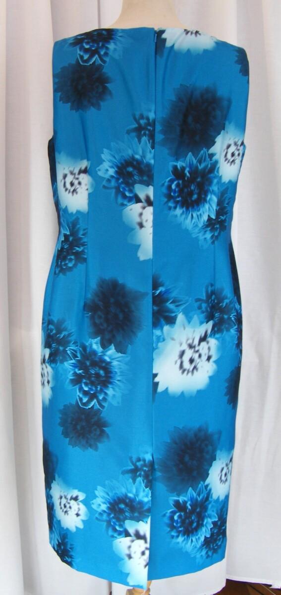 Jacques Vert OCEANA RANGE TURQUOISE SHANTUNG DRESS FLOWER HEAD PRINT & OCEANA TURQUOISE JACKET