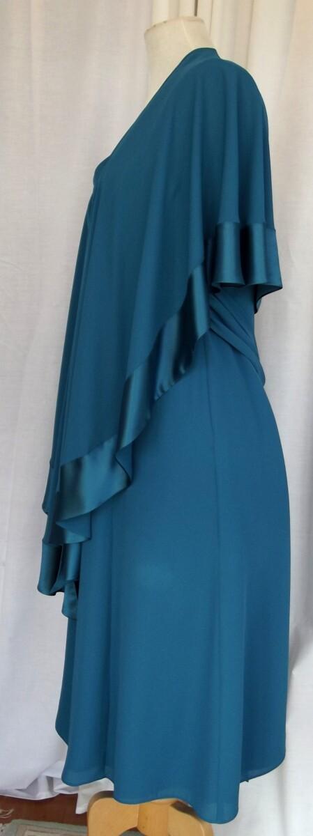 Jacques Vert PARTY DRESS OF SEA GREEN CREPE CHIFFON &WITH SEA GREEN CREPE CHIFFON PASHMINA BRAND NEW WITH TAGS
