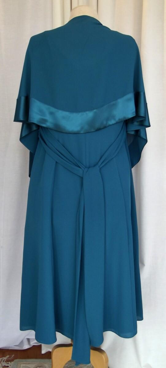 Jacques Vert PARTY DRESS OF SEA GREEN CREPE CHIFFON &WITH SEA GREEN CREPE CHIFFON PASHMINA BRAND NEW WITH TAGS