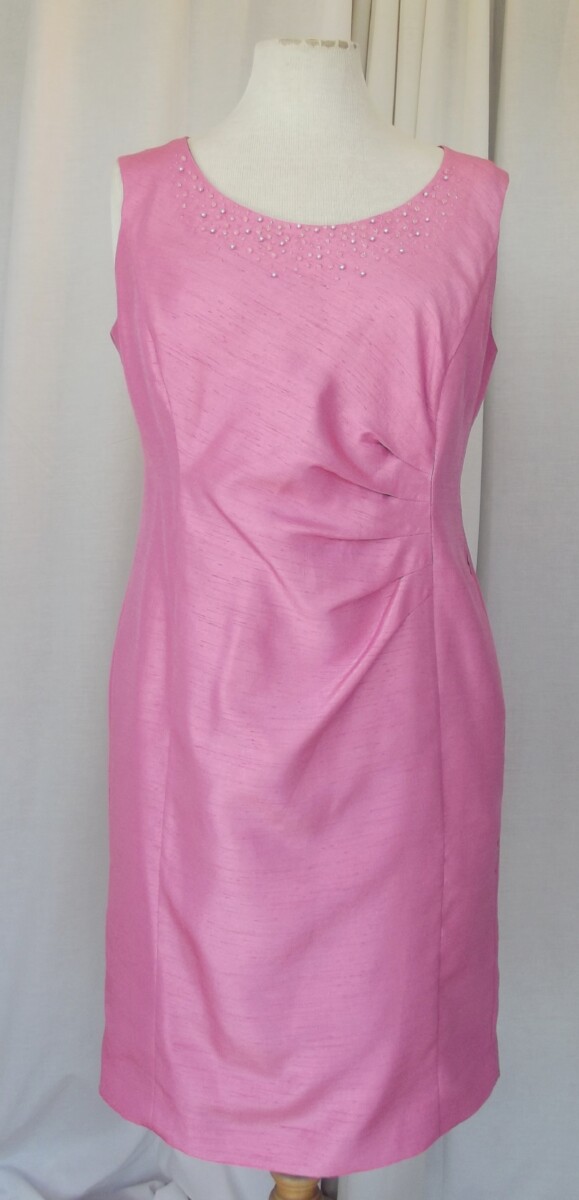 Jacques Vert PETITE RANGE CLOVER PINK SHANTUNG SHIFT DRESS & JACKET