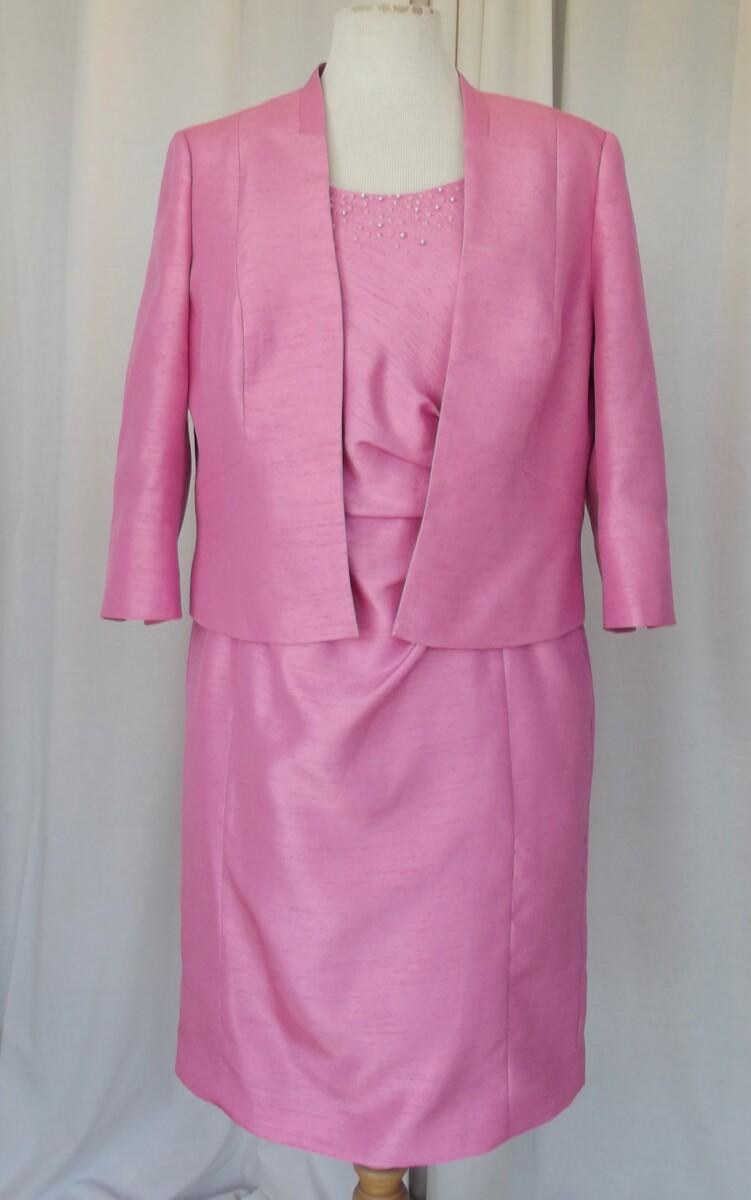 jacques vert PETITE RANGE CLOVER PINK SHANTUNG SHIFT DRESS & JACKET