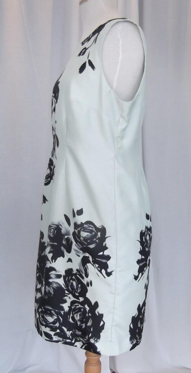 Jacques Vert PETITE RANGE LIGHT MINT SHANTUNG SHIFT DRESS BLACK SHADOW PLACEMENT PRINT MATCHING LIGHT MINT SHANTUNG JACKET