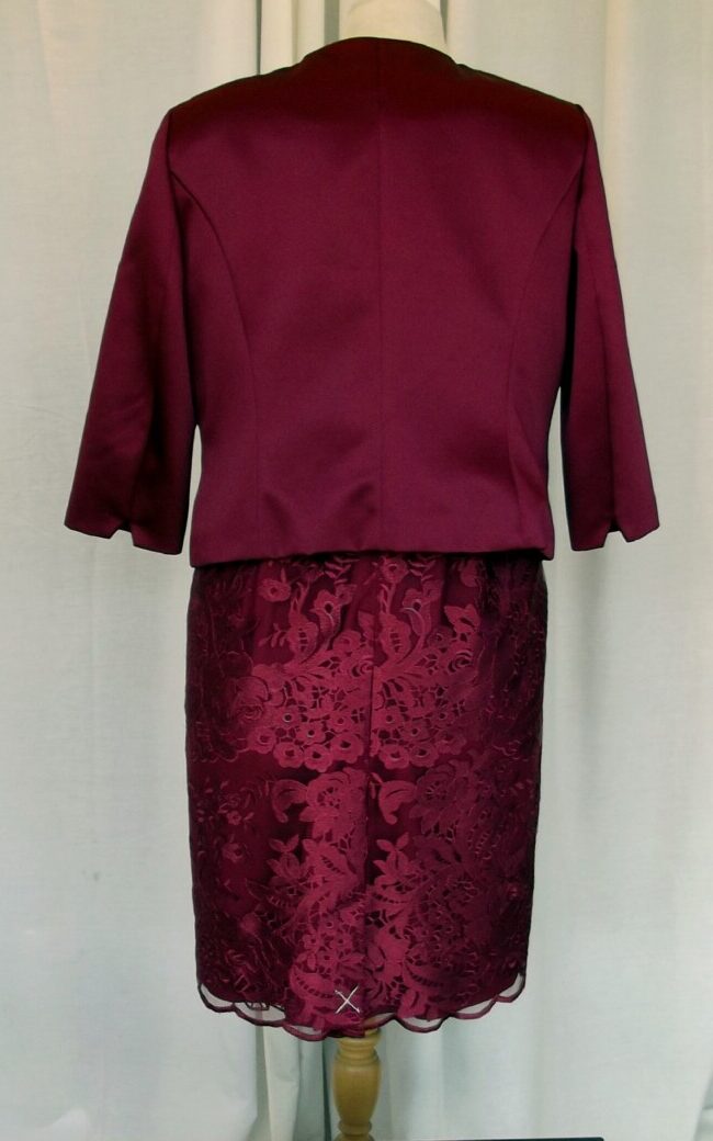 Jacques Vert “PETITE” RANGE MAGENTA LACE SHIFT DRESS & MAGENTA SATEEN JACKET