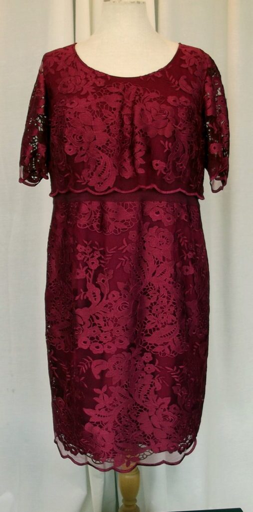 Jacques Vert “PETITE” RANGE MAGENTA LACE SHIFT DRESS & MAGENTA SATEEN JACKET
