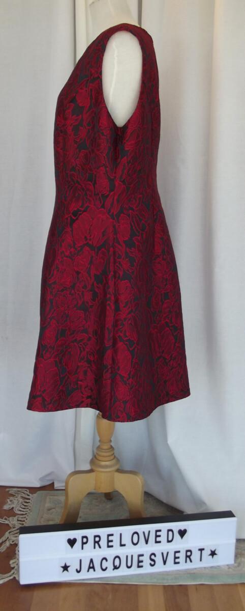 Jacques Vert PETITE RANGE RED FLORAL JACQUARD PROM DRESS