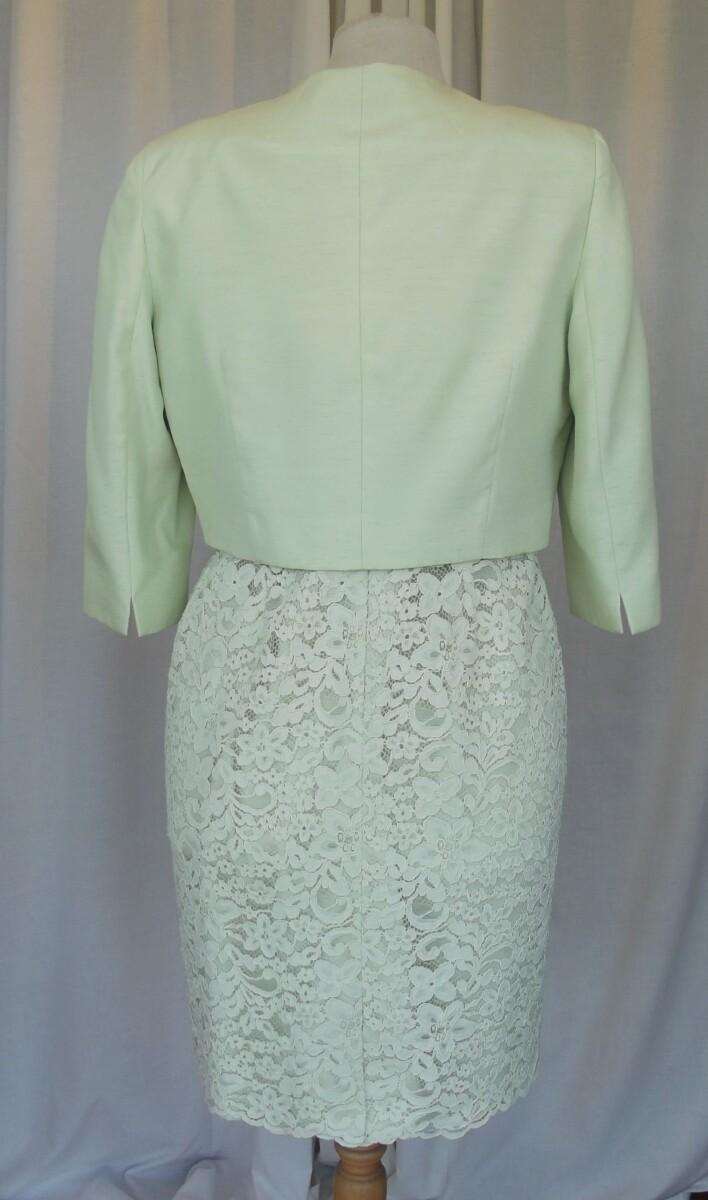 Jacques Vert PETITE RANGE SOFT LIME LACE SHIFT DRESS & ( NON PETITE) SOFT LIME SHANTUNG JACKET
