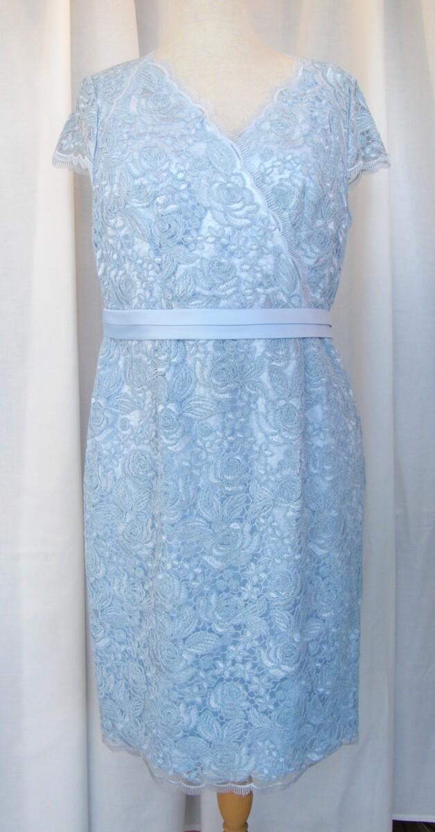 Jacques Vert POWDER BLUE CORDED LACE SHIFT DRESS & POWDER BLUE SHANTUNG JACKET