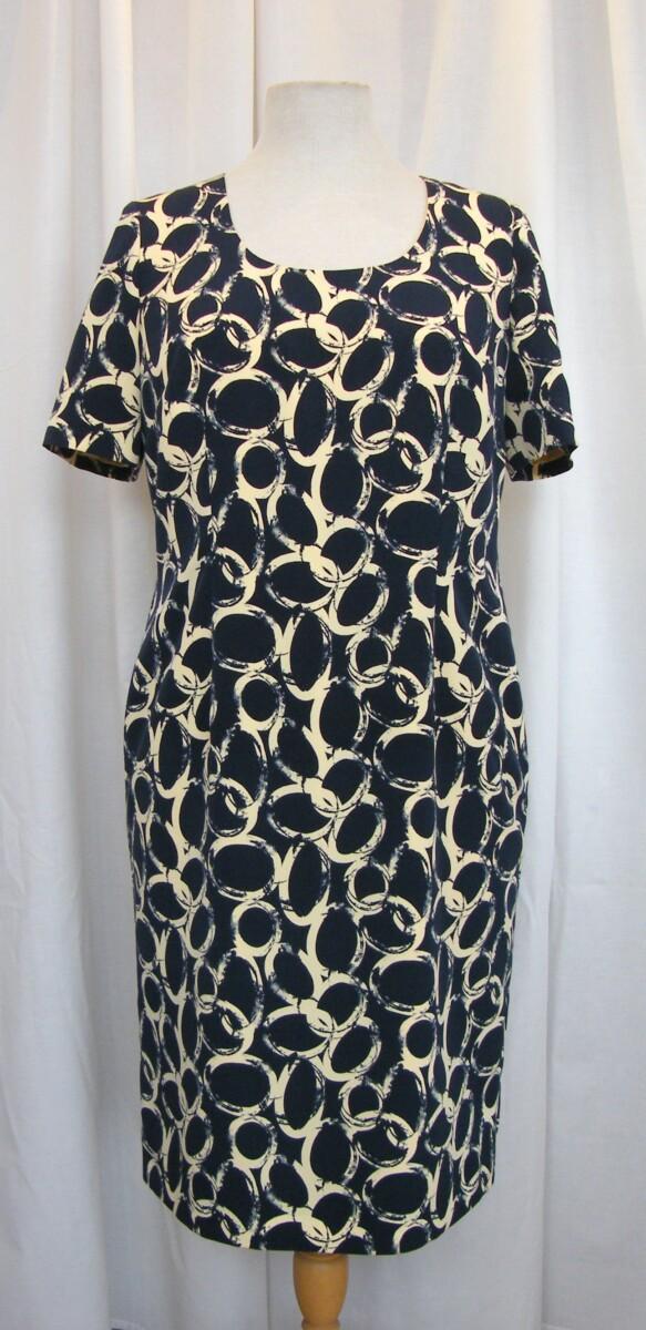 Jacques Vert PRIMROSE RANGE NAVY SHANTUNG SHIFT DRESS YELLOW ” HALO” PRINT PRIMROSE YELLOW SHANTUNG JACKET