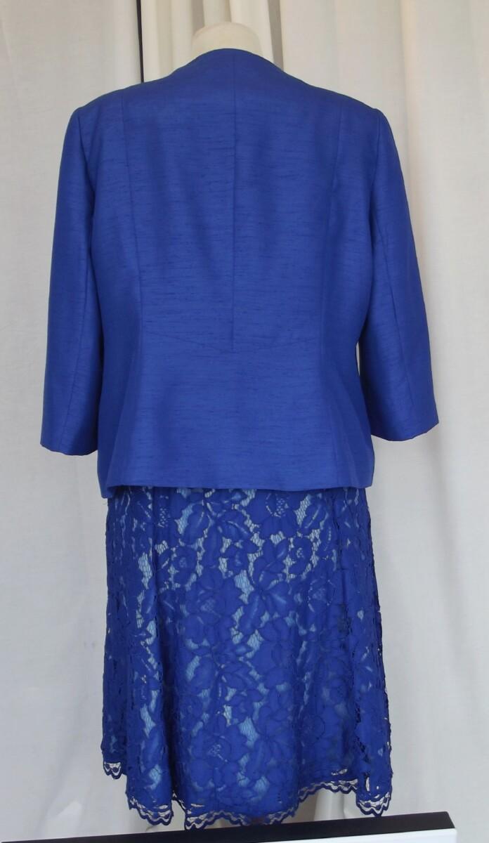 Jacques Vert ROYAL BLUE OPULENT LACE FIT & FLARE DRESS & ROYAL BLUE SHANTUNG JACKET