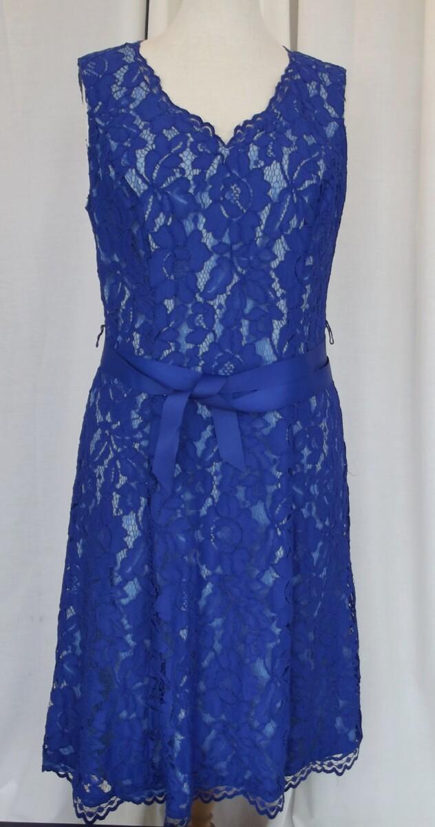 Jacques Vert ROYAL BLUE OPULENT LACE FIT & FLARE DRESS & ROYAL BLUE SHANTUNG JACKET
