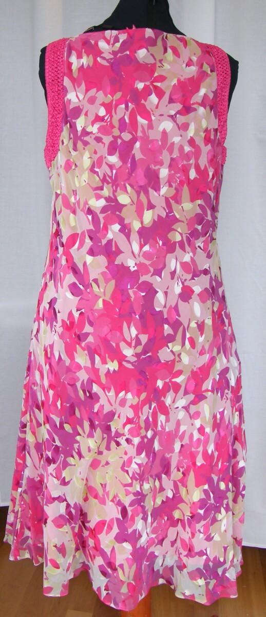 Jacques Vert RUBY ROSE RANGE SILK DEVORE DRESS RUBY ROSE PETAL PRINT MATCHING RIBBON LACE SHRUG
