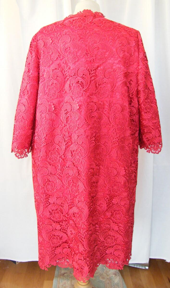 Jacques Vert SCARLET GUIPURE LACE DRESS & MATCHING GUIPURE LACE COAT