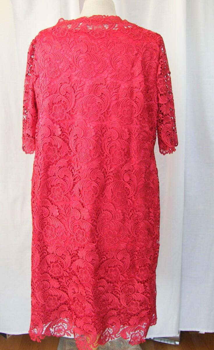 Jacques Vert SCARLET GUIPURE LACE DRESS & MATCHING GUIPURE LACE COAT