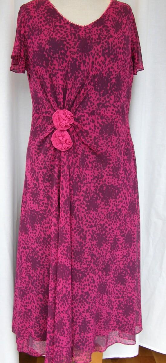 Jacques Vert SLATE & PASSION RANGE DARK PIGMENT PINK CHIFFON DRESS SLATE GREY PRINT SLATE GREY JACKET