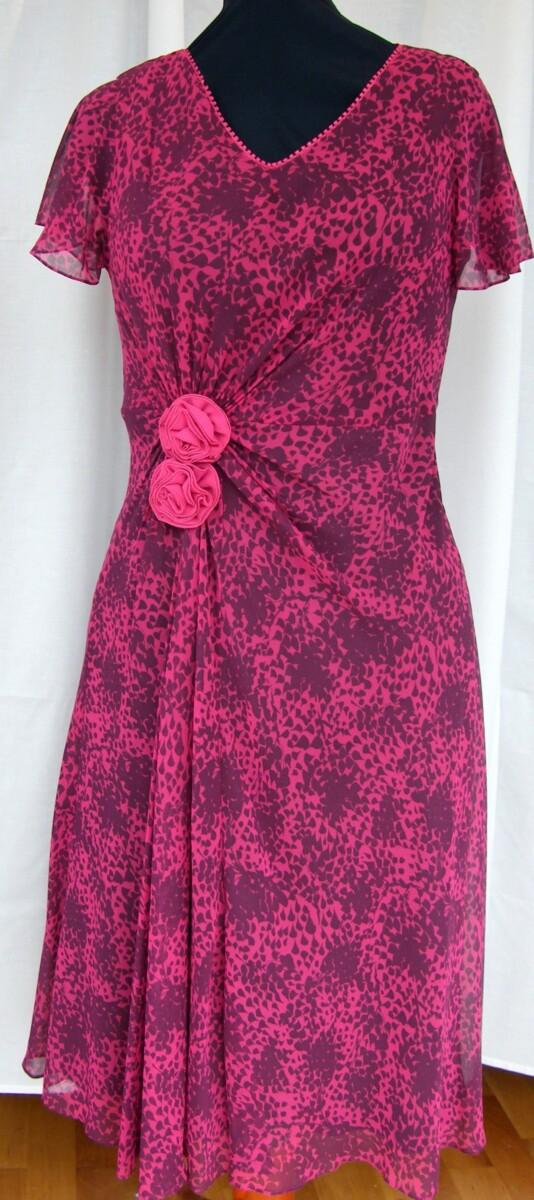 Jacques Vert SLATE & PASSION RANGE DARK PIGMENT PINK CHIFFON DRESS SLATE GREY PRINT SLATE GREY SHORT JACKET