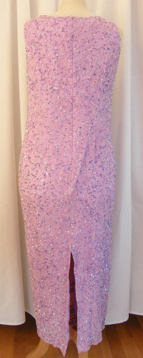Jacques Vert VINTAGE BEADED SOFT LILAC SILK FLOOR LENGTH EVENING DRESS