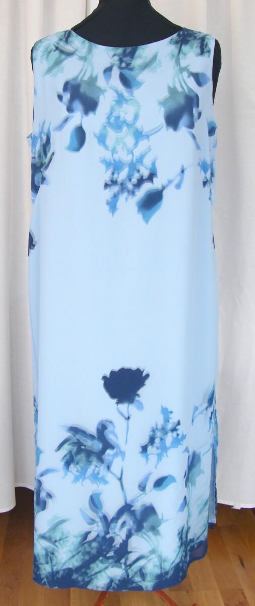 Jacques Vert VINTAGE JACQUES VERT POWDER BLUE VOILE MAXI DRESS BLUES PRINT SHEER VOILE COAT