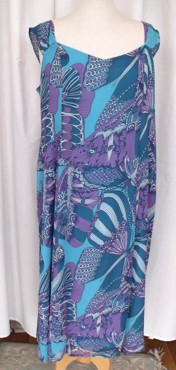 Jacques Vert VINTAGE LAGOON RANGE SHIFT DRESS IN ABSTRACT PRINTED CHIFFON MATCHING CHIFFON SHRUG