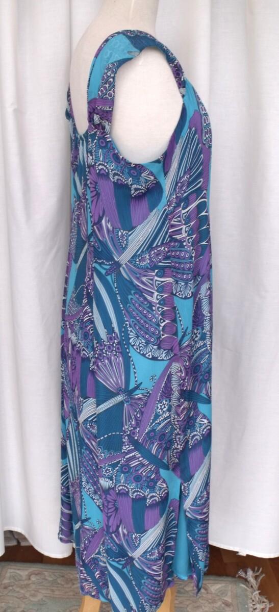 Jacques Vert VINTAGE LAGOON RANGE SHIFT DRESS IN ABSTRACT PRINTED CHIFFON MATCHING CHIFFON SHRUG