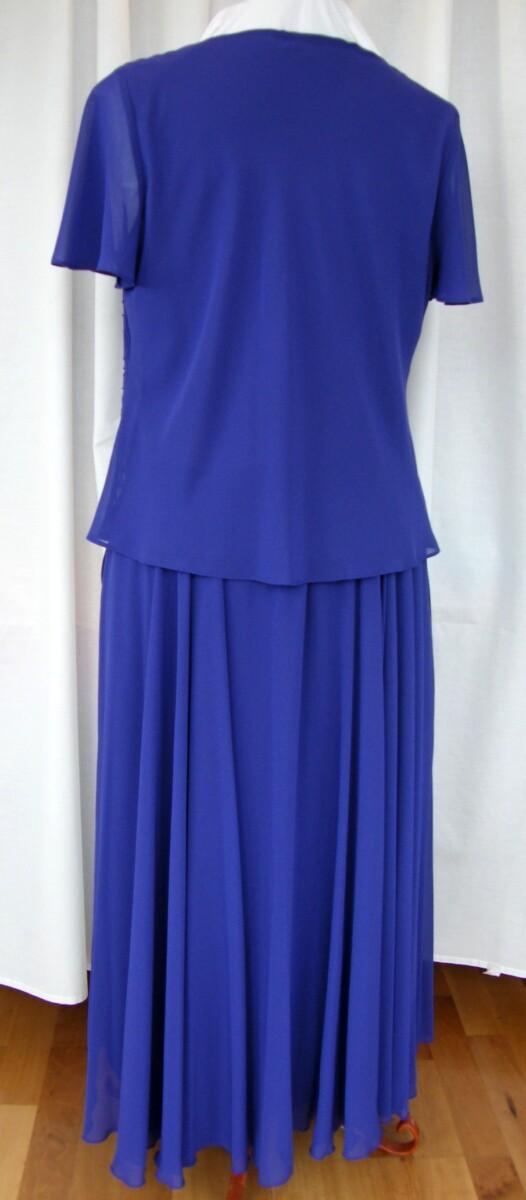 Jacques Vert VINTAGE MEDUSA RANGE CADBURY PURPLE CREPE CHIFFON SKIRT MATCHING TOP EMBELLISHED WITH SEQUINNED & BEADED EMBROIDERY ON FRONT