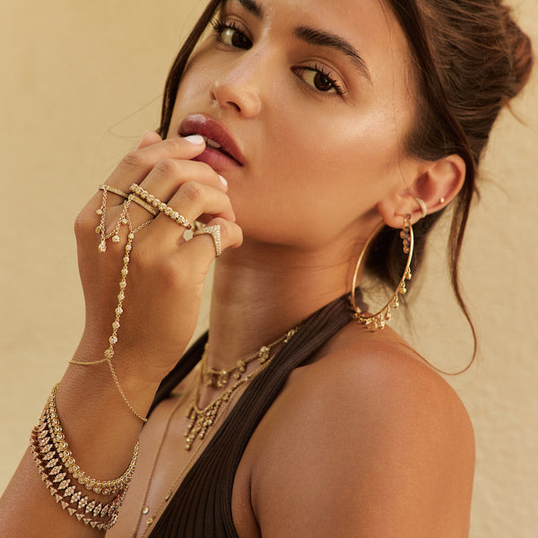 Jacquie Aiche 10 Graduated Sophia Diamond Finger Bracelet