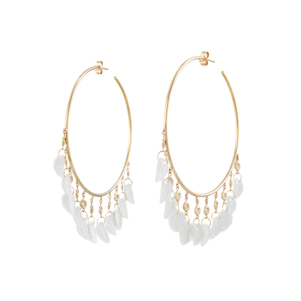 jacquie aiche 11 DIAMOND MOONSTONE LEAF SHAKER HOOPS