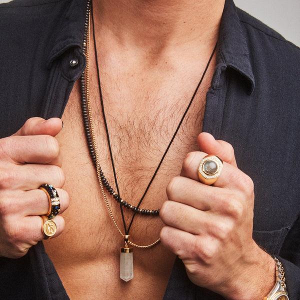 Jacquie Aiche 17 Gold Beads + Hematite Beaded Necklace