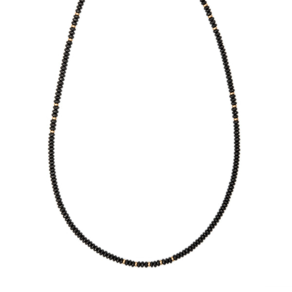 jacquie aiche 17 Gold Beads + Hematite Beaded Necklace
