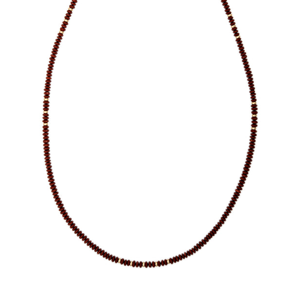 jacquie aiche 17 Gold Beads + Red Jasper Beaded Necklace