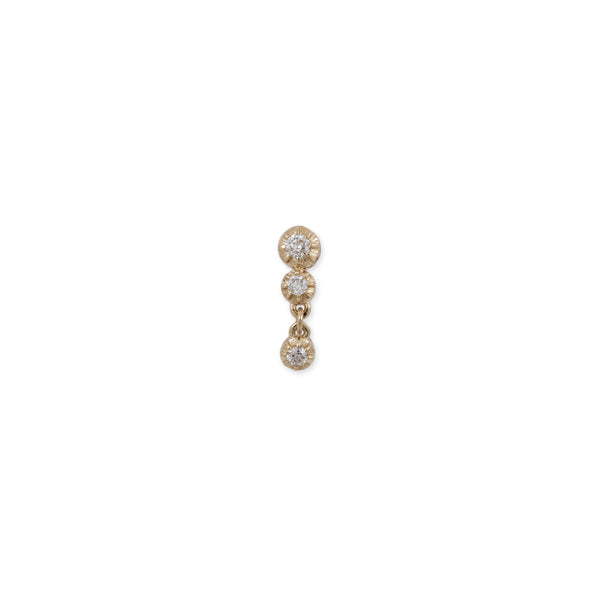 jacquie aiche 2 + 1 GRADUATED ROUND SOPHIA DIAMOND DROP STUD EARRING