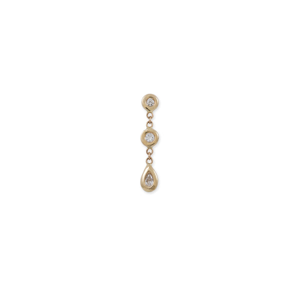 jacquie aiche 2 + 1 Teardrop Diamond Drop Stud Earring