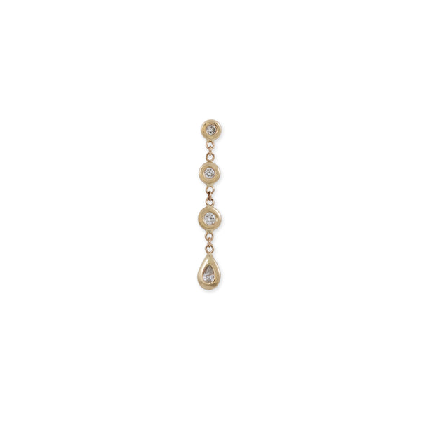 jacquie aiche 3 + 1 Teardrop Diamond Drop Stud Earring