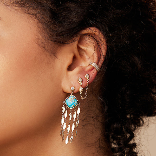 Jacquie Aiche 3 Graduated Marquise Sophia Diamond Chain Double Stud