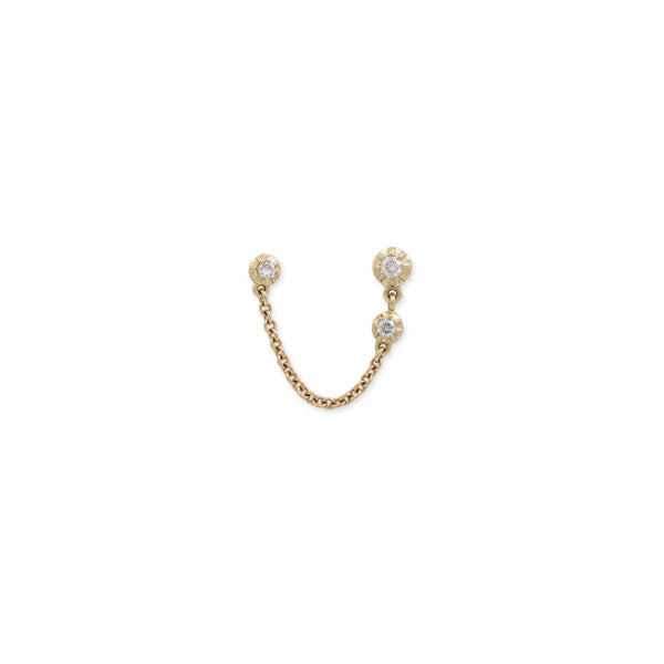 jacquie aiche 3 Graduated Round Sophia Diamond Chain Double Stud